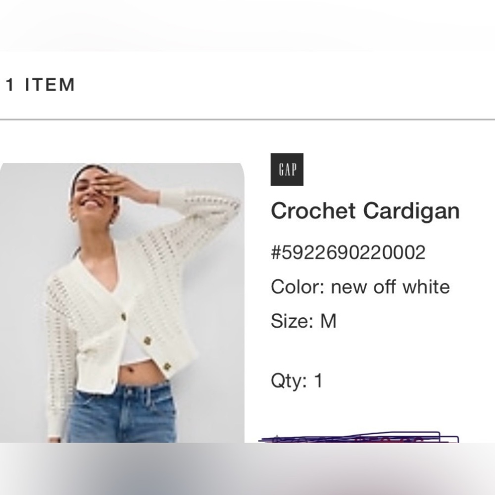 Gap Crochet cardigan